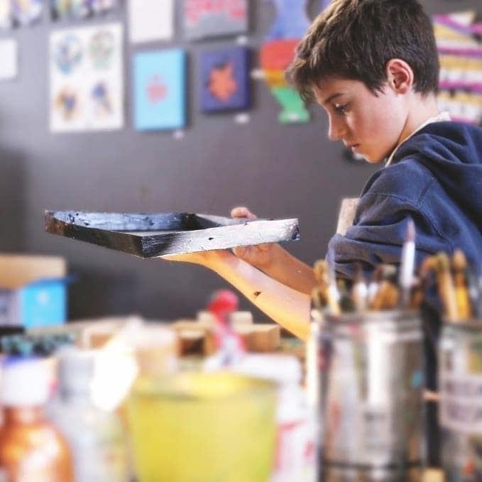 A student at work during a Reach to Teach: Immersed in the Arts visual arts session at The Arts Connection.